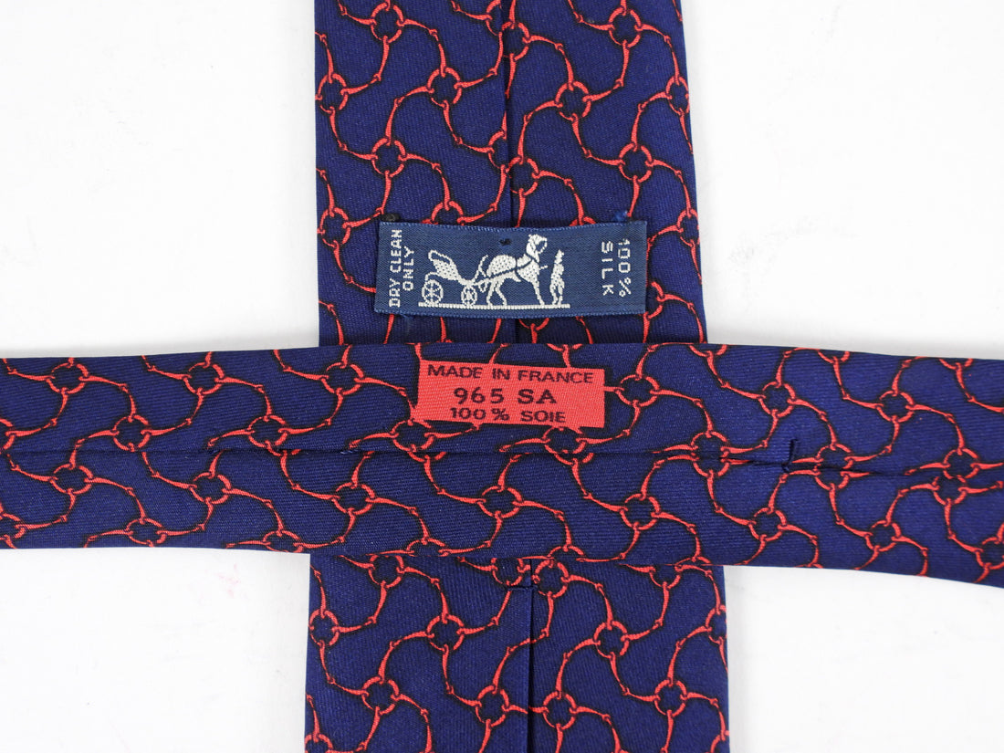 Hermes Vintage Silk Twill Pattern Tie