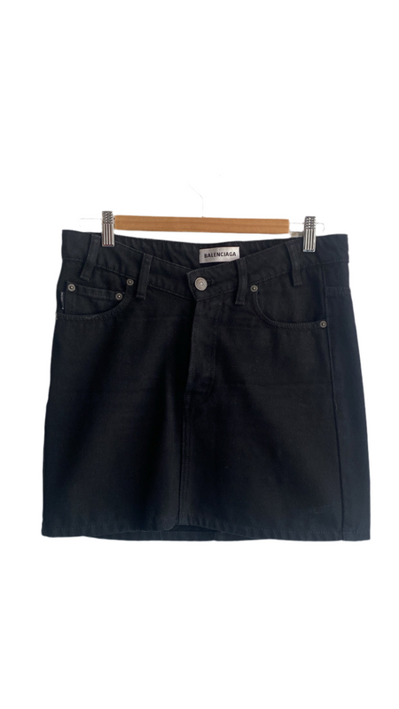 Balenciaga Black Denim Mini Skirt - 38