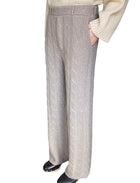 Lisa Yang Beige Cable Knit Cashmere Lounge Trousers - 1 / S-M