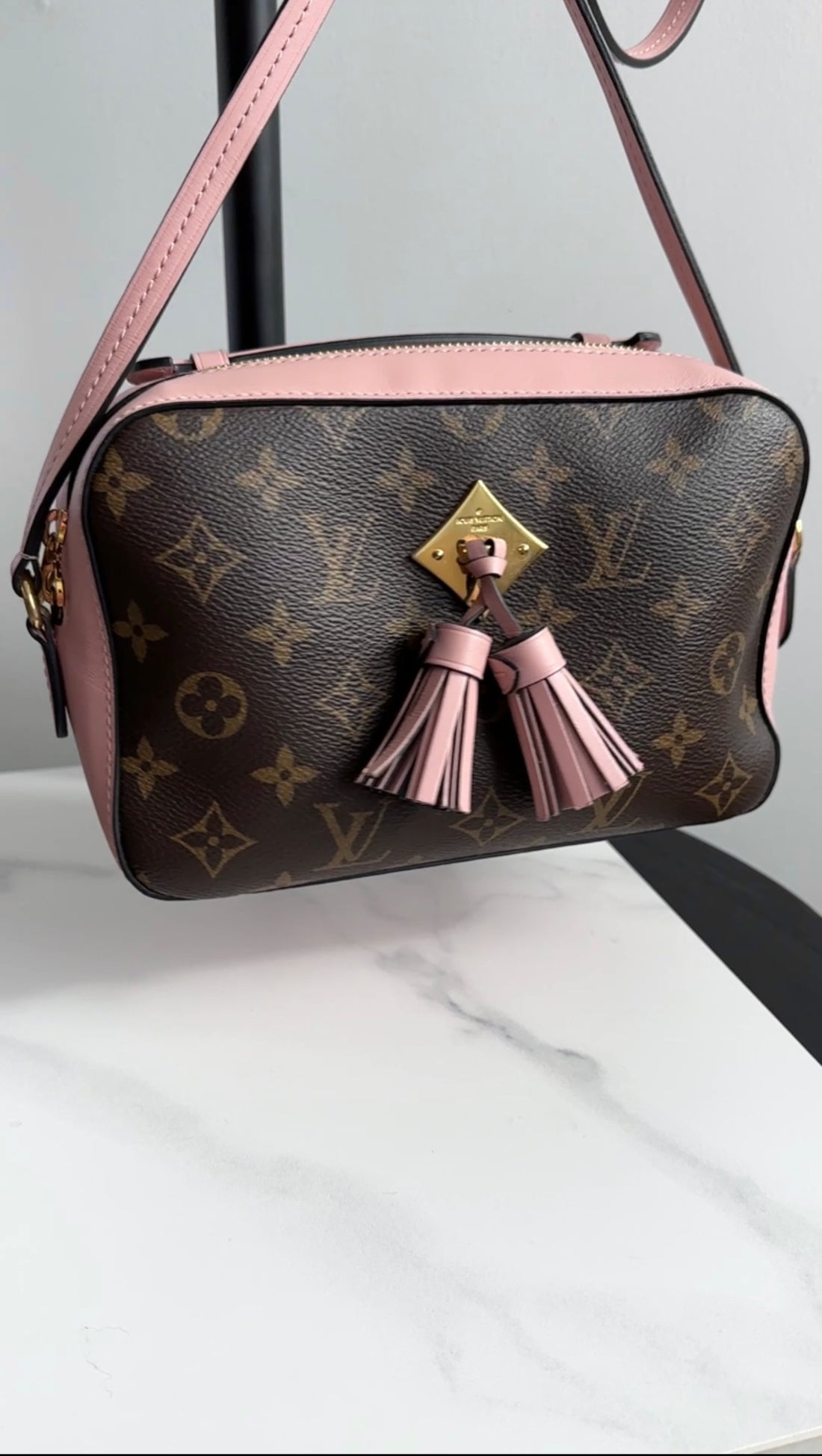 Louis Vuitton Saintonge Monogram Canvas and Pink Leather Crossbody Bag