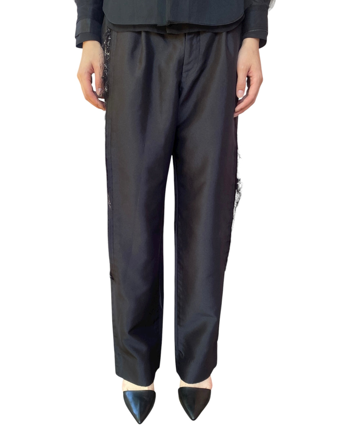 Comme Des Garçons Black Distressed Slash Pants - M / US 6