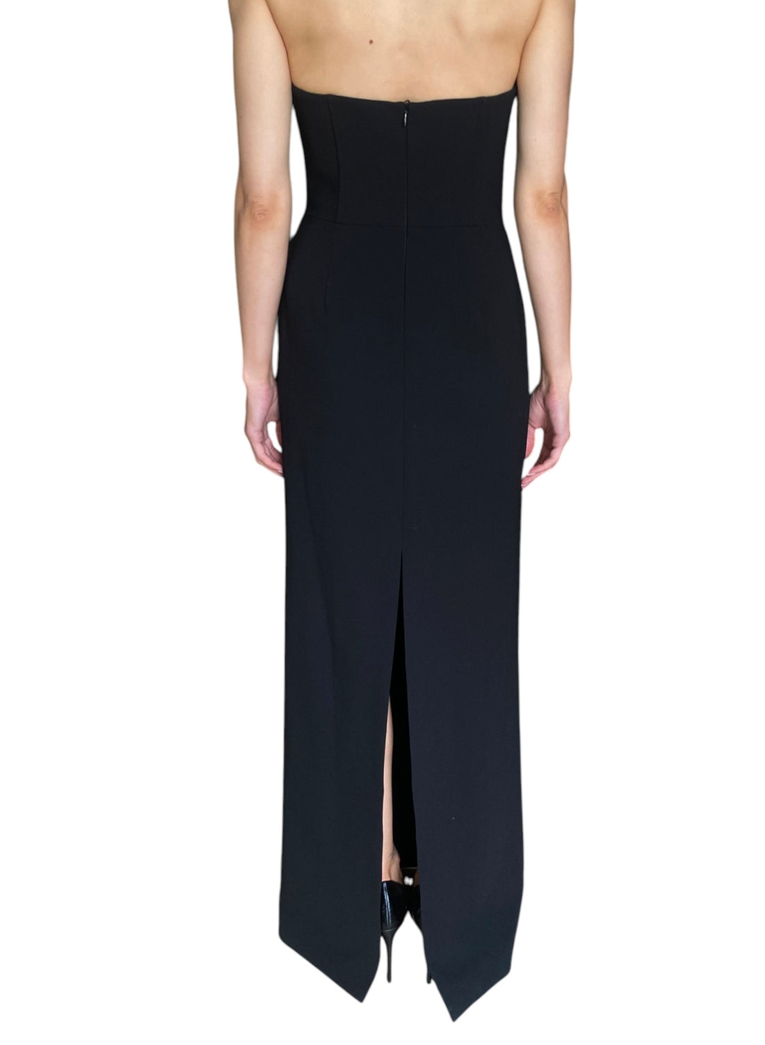 Magda Butrym Black Draped Wool-Blend Strapless Bustier Gown - FR 36 / US 4