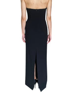 Magda Butrym Black Draped Wool-Blend Strapless Bustier Gown - FR 36 / US 4