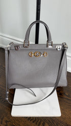 Gucci Grey Leather Large Zumi Tote Bag