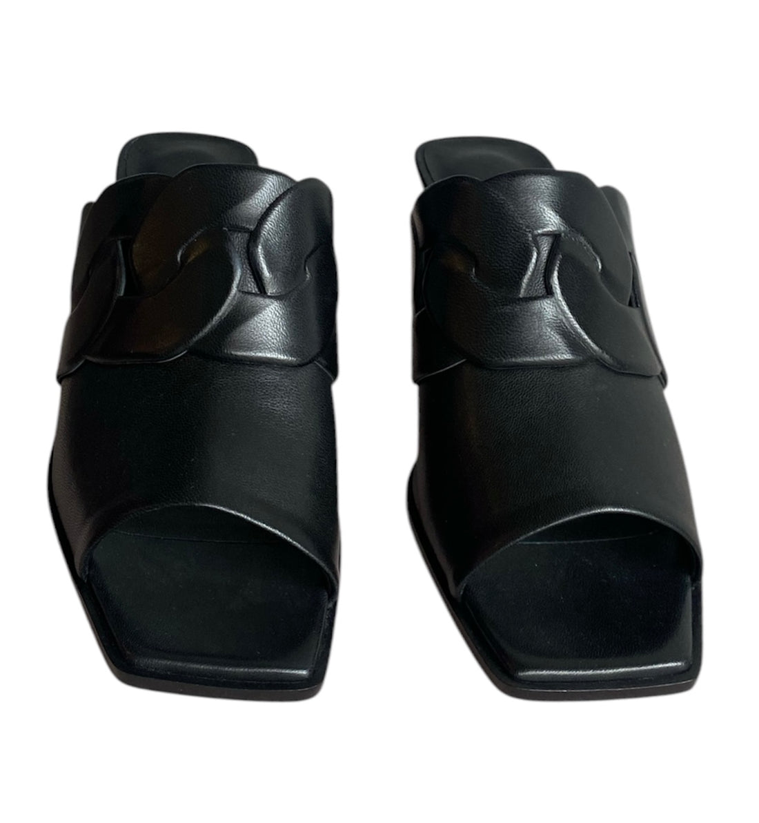 Hermes Black Hanna Mules - 37