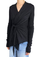 Rick Owens Lillies Black Wrap Cardigan - IT 42 / US 8