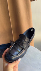 Officine Creative Navy Diary 001 Novak Leather Penny Loafers - 39
