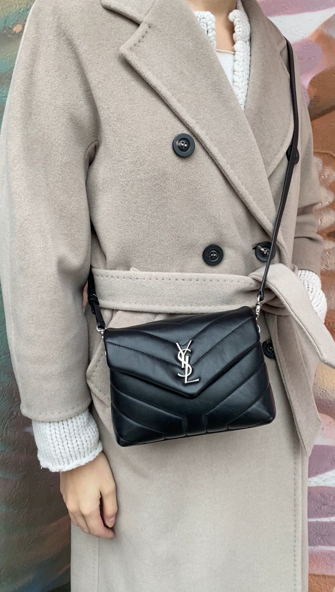 Saint Laurent Black Leather Toy Lou Lou Monogram Quilted Crossbody Bag