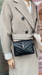 Saint Laurent Black Leather Toy Lou Lou Monogram Quilted Crossbody Bag