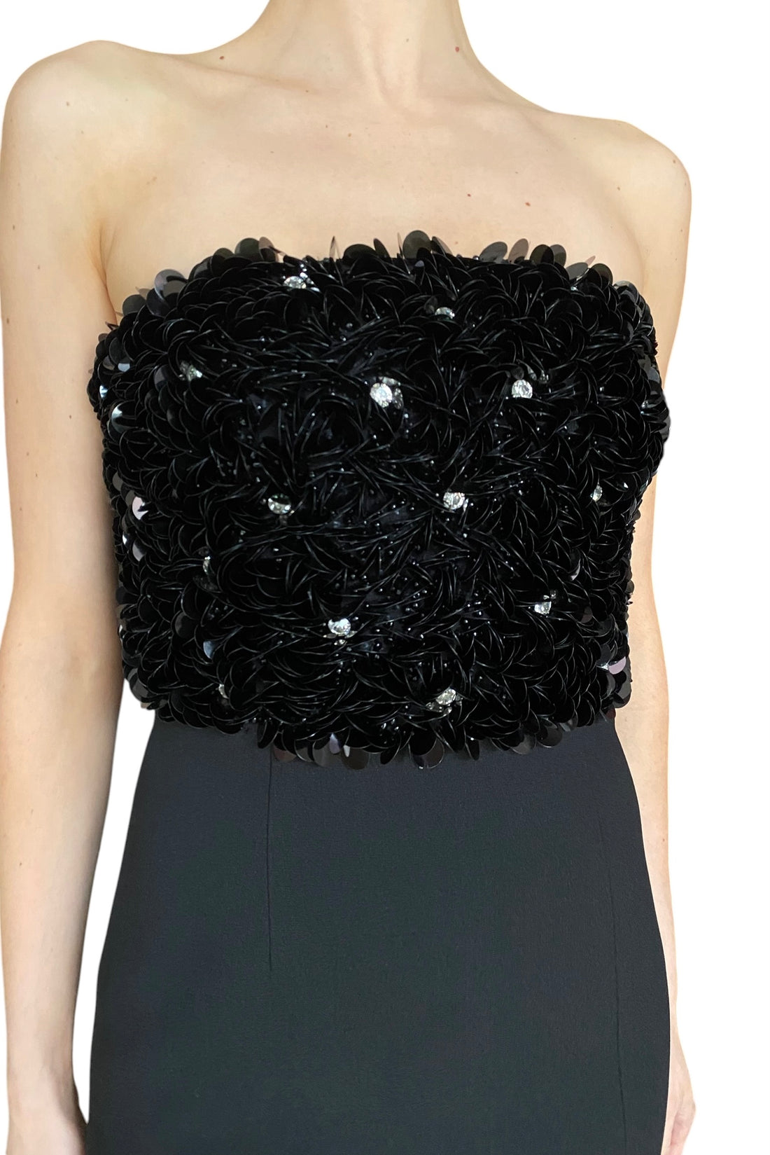 Rebecca Vallance Black "Elaine" Sequin Applique Mini Dress - US 0