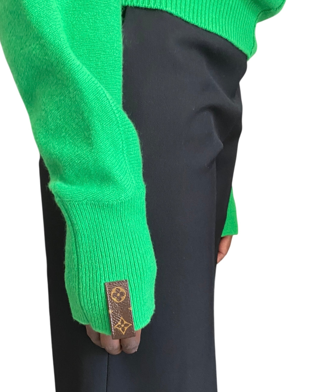 Louis Vuitton Green 1/4 Knit Wool Blend Sweater - M