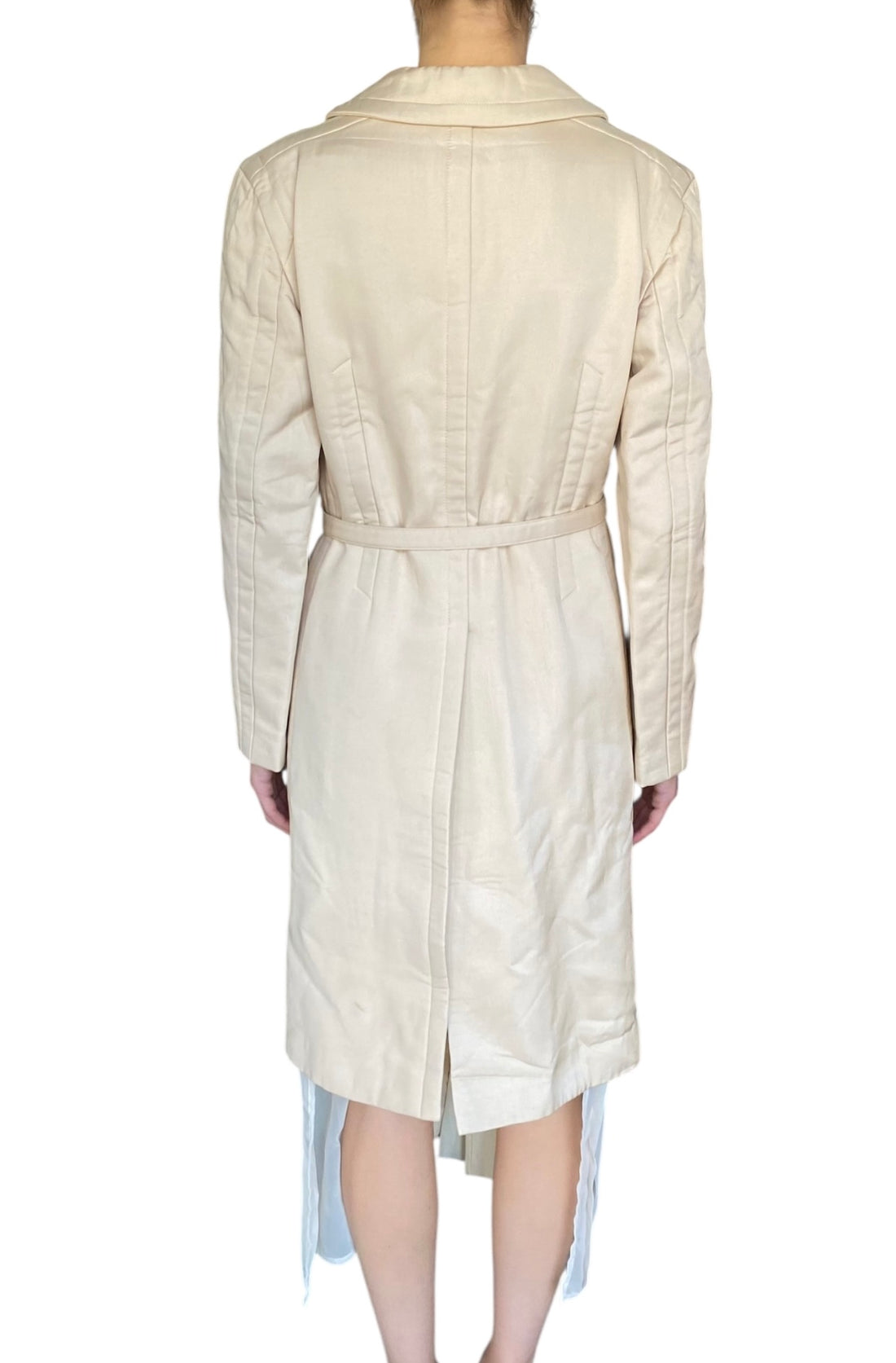 Comme Des Garçons Ivory 2005 "Broken Bride" Wedding Ensemble Dress Coat - L