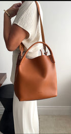 Loro Piana Tan Leather Large Bale Bucket Shoulder Bag