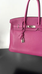 Hermes Birkin 35 Clemence Tosca Magenta Leather PHW Bag