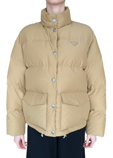 Prada Beige Re-Nylon Puffer Jacket - 36 / US 4