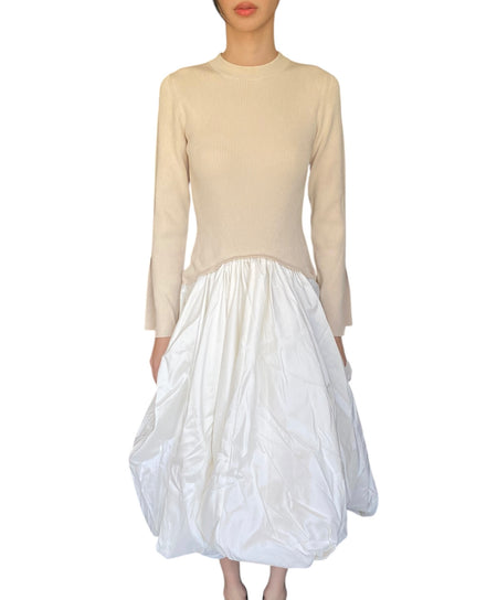 Simkhai Beige Kenlie Knit Bubble Midi Gown - M