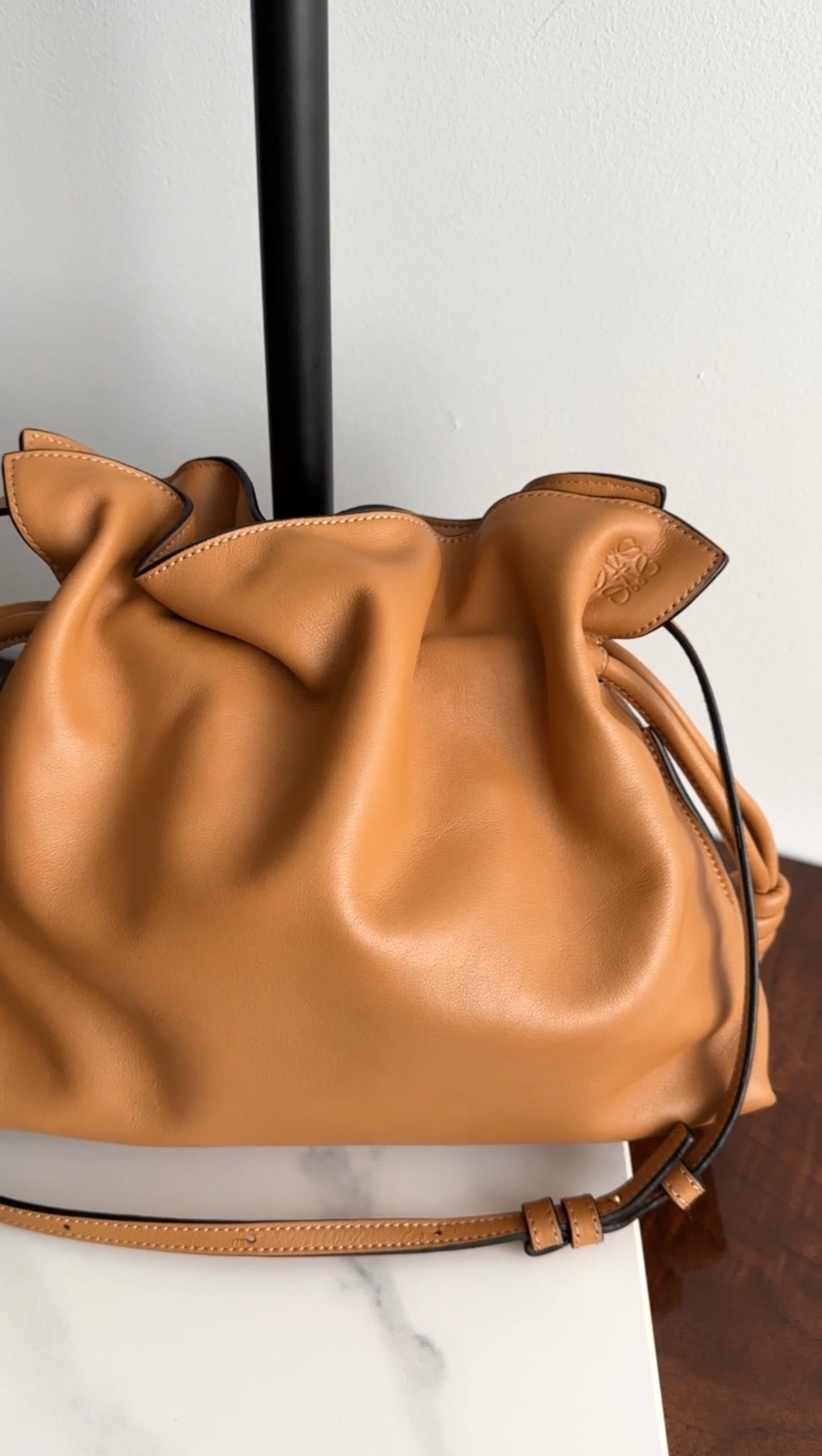 Loewe Tan Leather Medium Flamenco Knot Bag