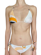 Emilio Pucci Orange & Pink Swirl Printed Two-Piece Bikini Set - US 6