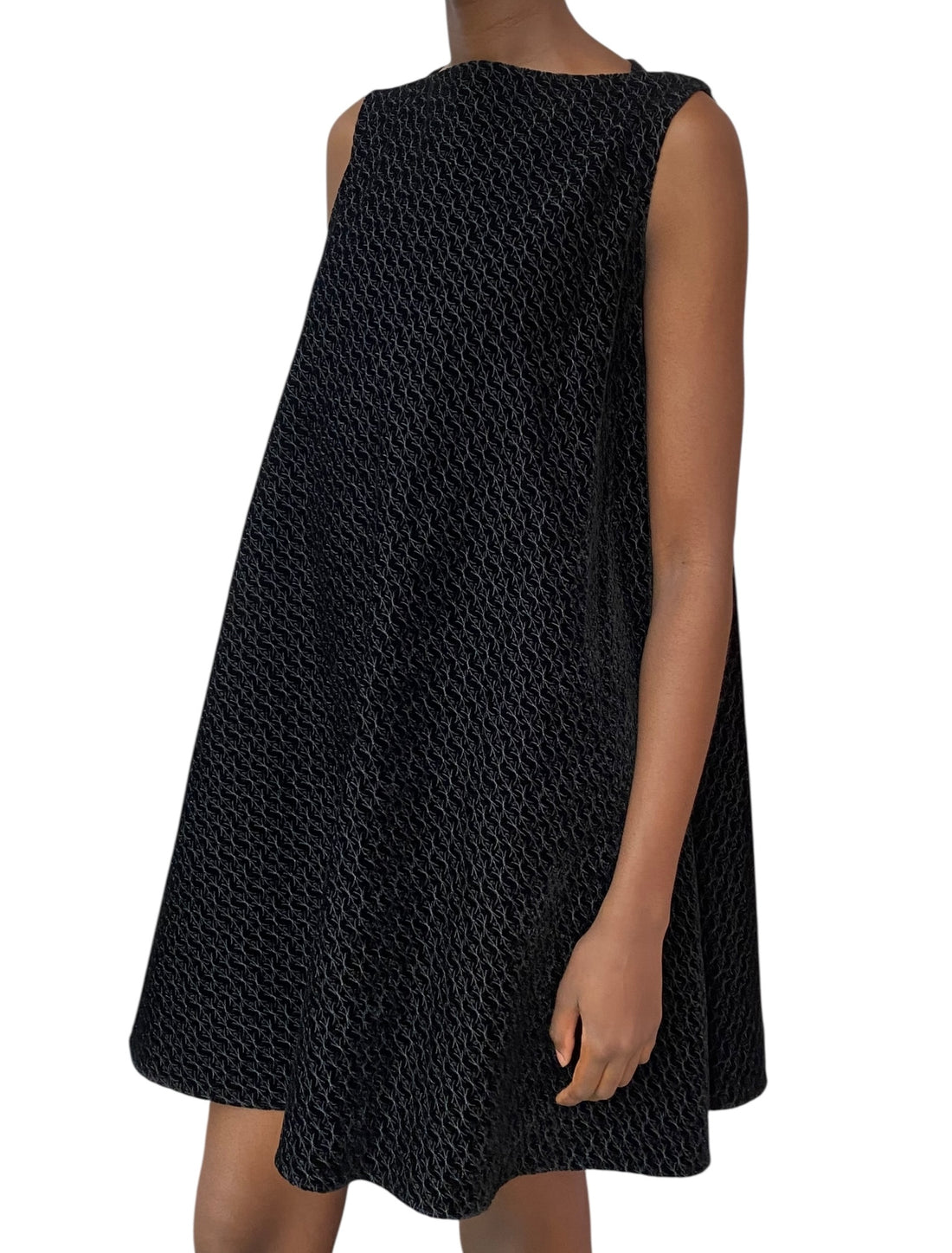 Alaia Black Mini Textured Tent Dress - 44 / US 12