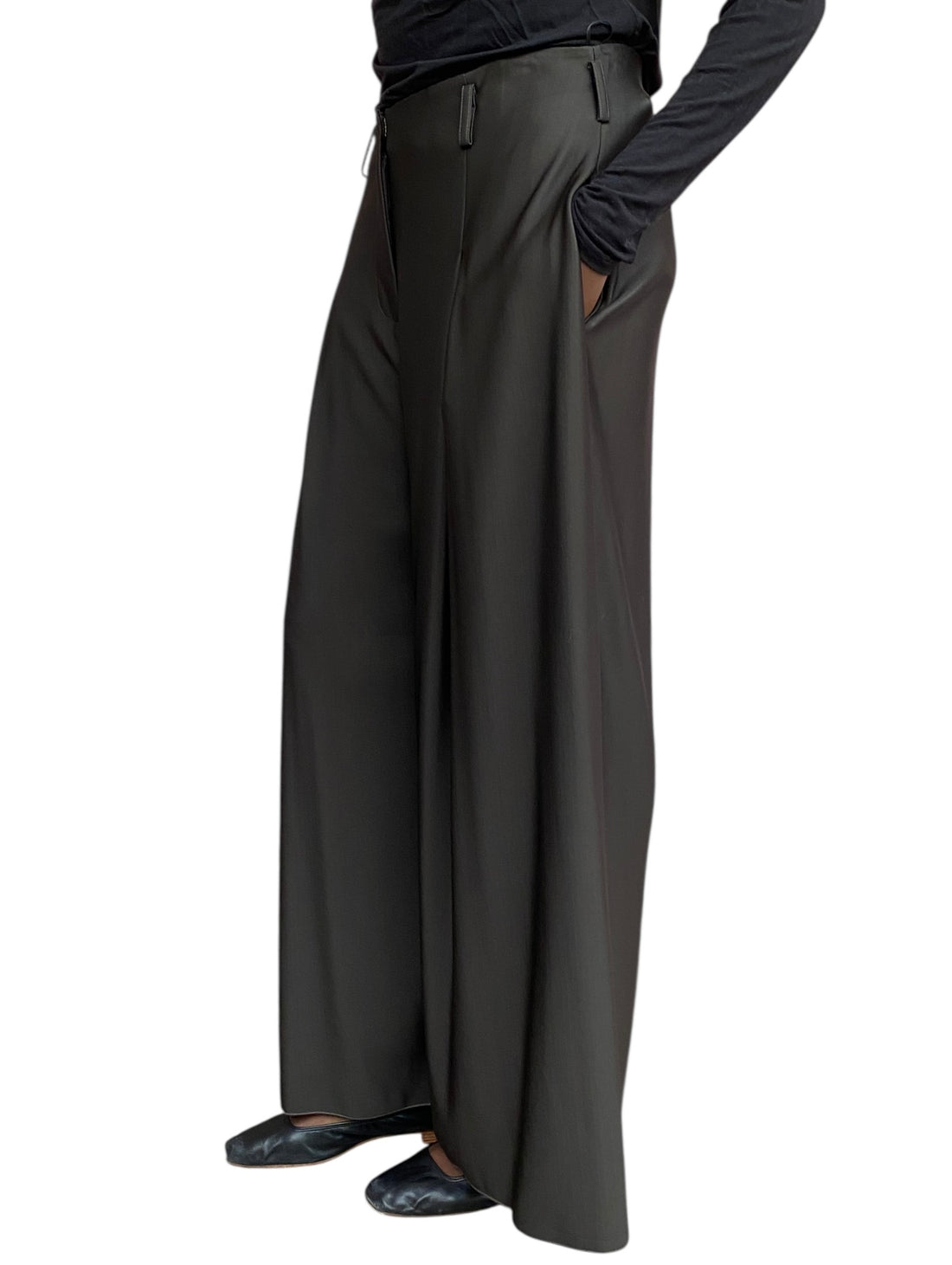 Giorgio Armani Brown Jersey Wide Leg Trousers - 44 / US 8