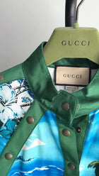 Gucci Blue and Green Los Angeles Souvenir Palm Tree Snap Jacket - S / M