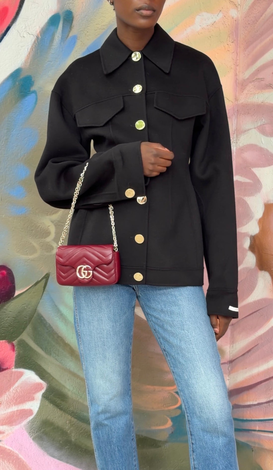 Gucci Red Marmont Mini Rosso Ancora Red Shoulder Chain Bag