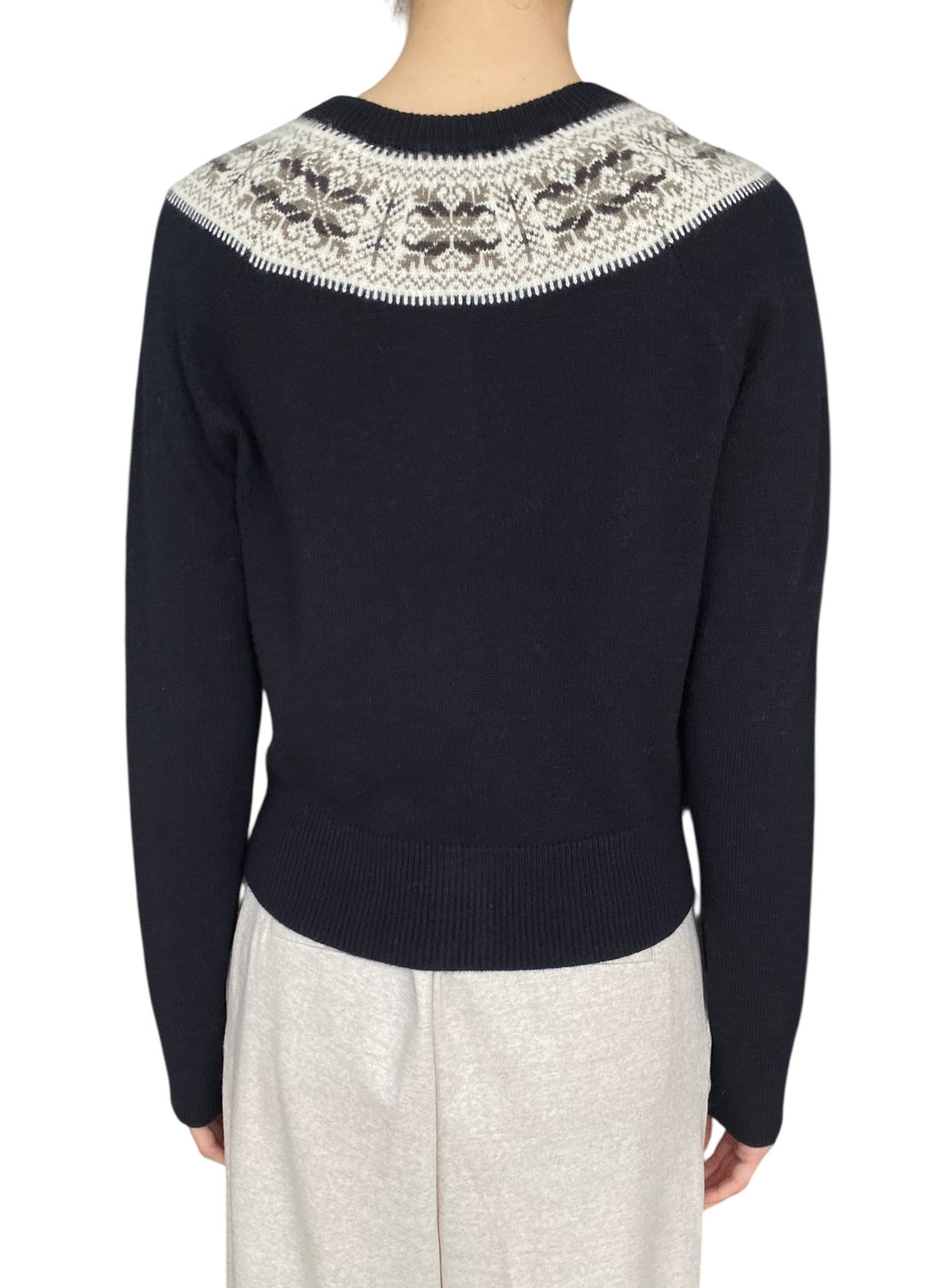 Nili Lotan Navy “Joséfa Fair Isle”Cashmere Cardigan - M