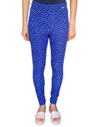 Versace Blue Logo Printed Leggings - 44 / US 6-8