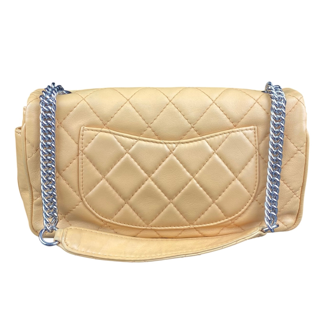Chanel Beige Lambskin Icons Secret Label Shoulder Bag