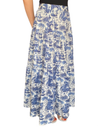 Staud Blue Tropical Print Maxi Skirt -  8