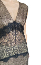 Miau by Clara Rotescu Copper Metallic & Black Lace Sleeveless Gown - 42 / US 4-6