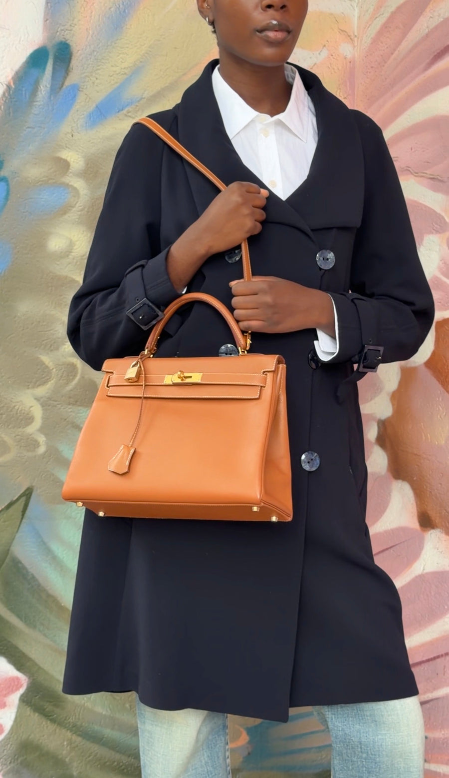 Hermes Gold Vintage 1996 Kelly 32 Courchevel Gold GHW