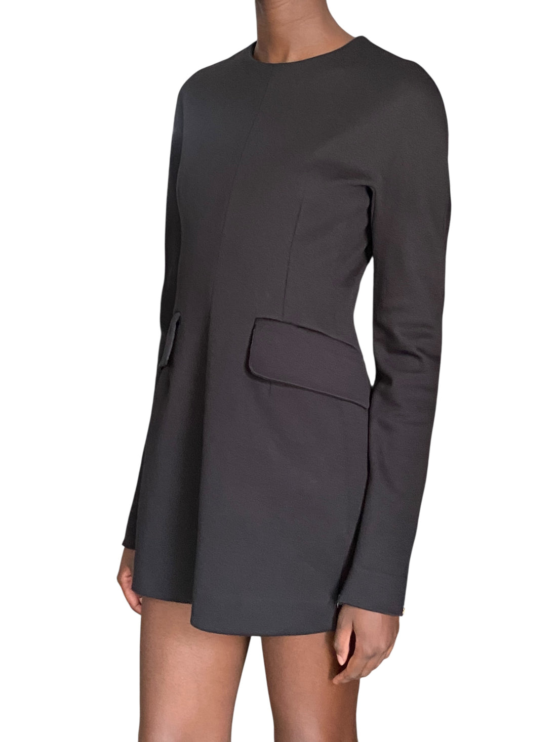 Sportmax Black Cotton Pocket Mini Dress
