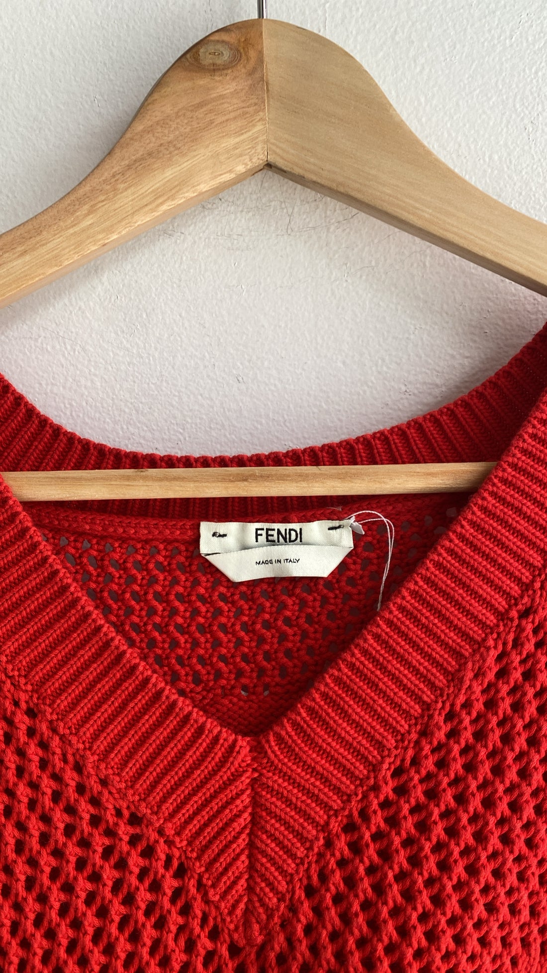 Fendi Red Heart Knit Sweater