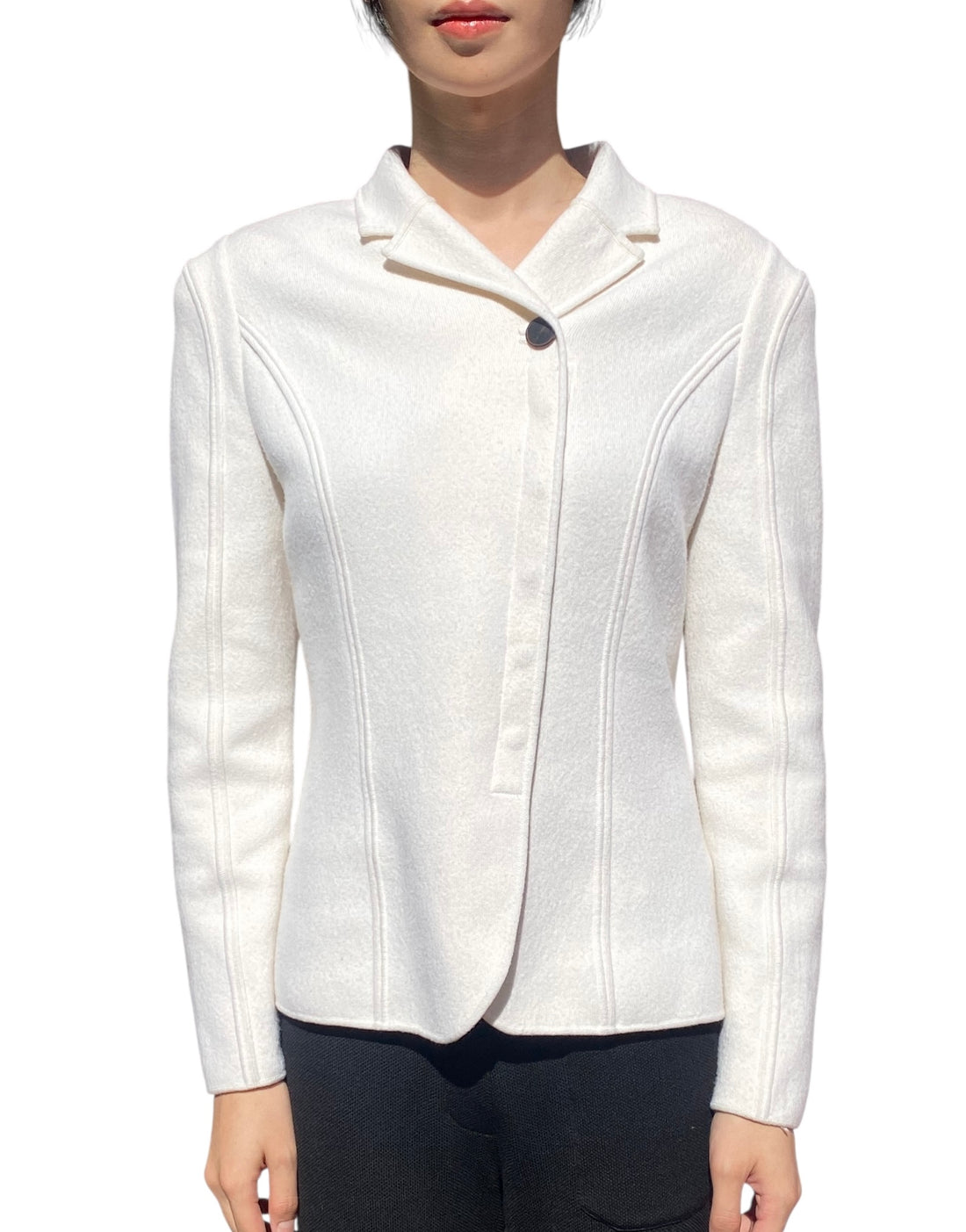 Giorgio Armani Ivory Cashmere Shoulder Pad Blazer - 44 / US 8