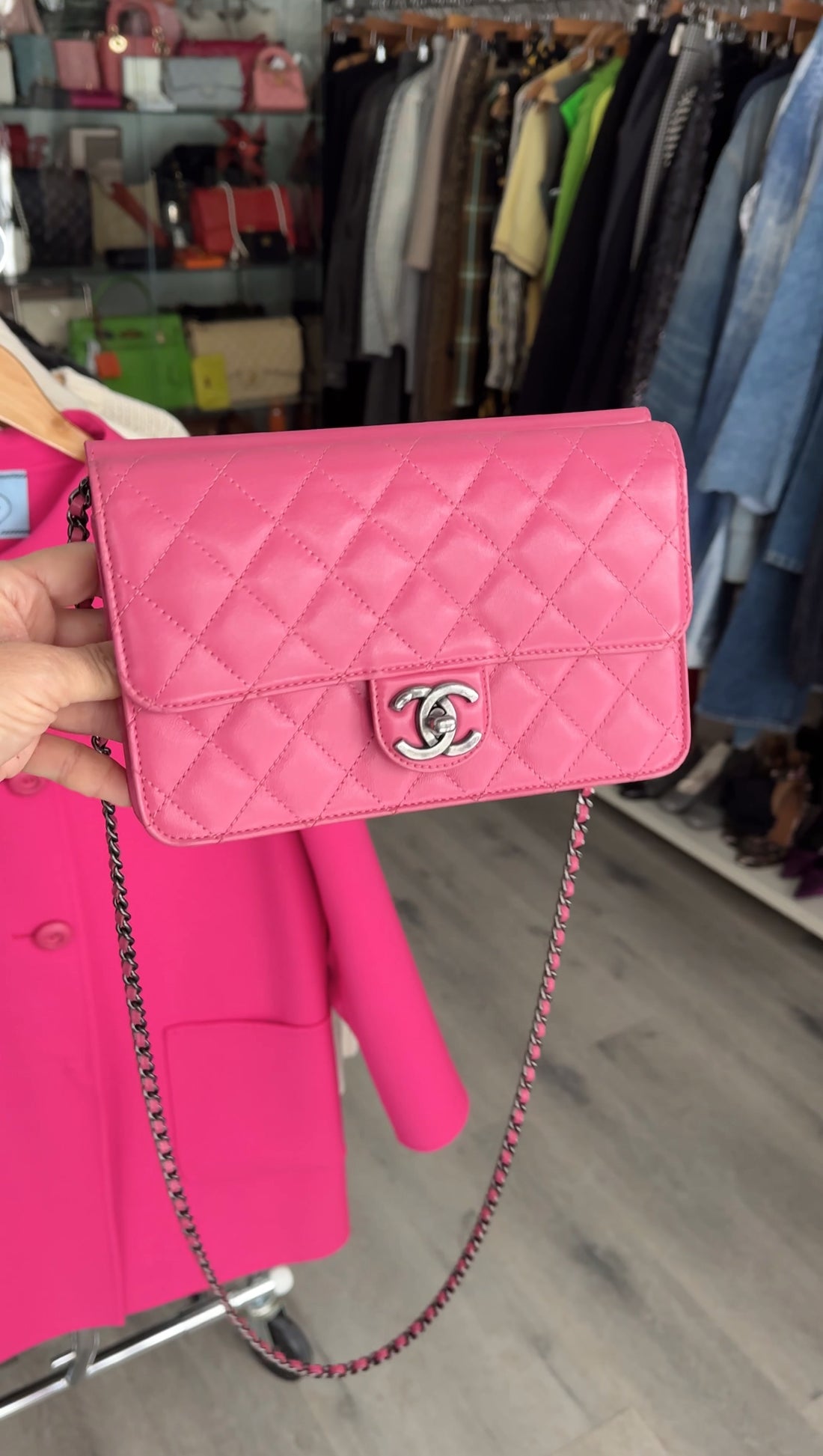 Chanel Crossing Times Cherry Pink Small Flap Bag