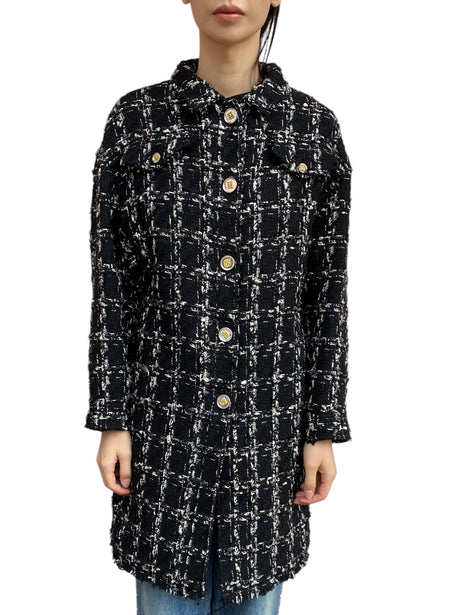Giambattista Valli Black Tweed Coat  - 40 / US 6