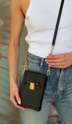 Louis Vuitton Black Epi Leather Vertical Trunk Small Pochette Bag