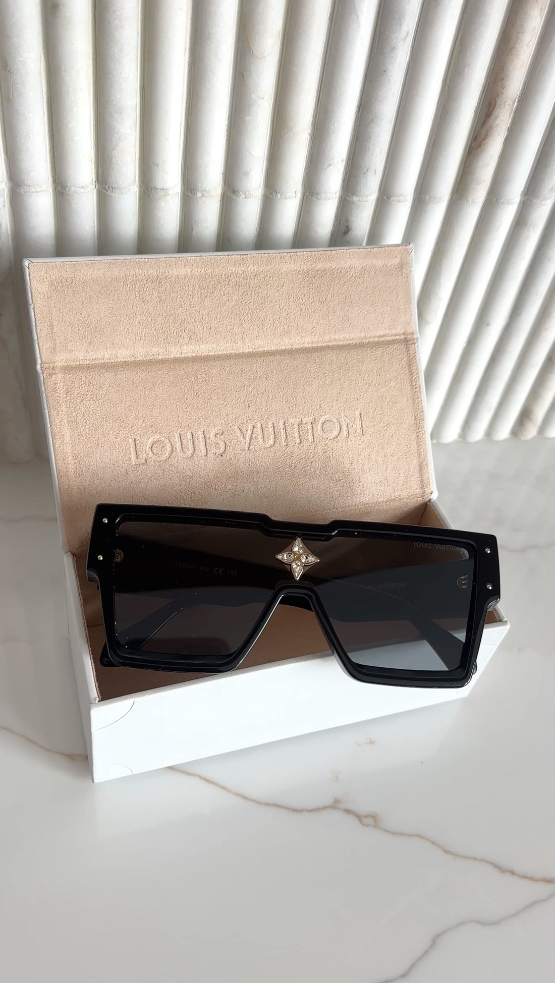 Louis Vuitton Black Acetate Cyclone Crystal Embellished Sunglasses