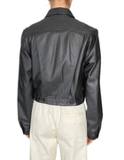 Proenza Schouler Black Cropped Leather Jacket - US 6