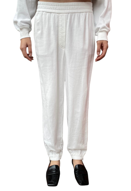 Brunello Cucinelli White Monili Embellished Jogger Pant - M