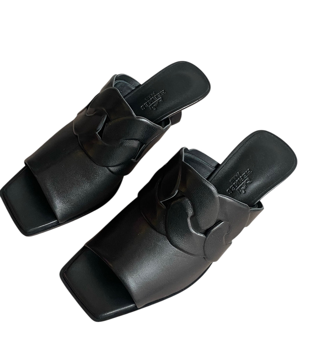 Hermes Black Hanna Mules - 37