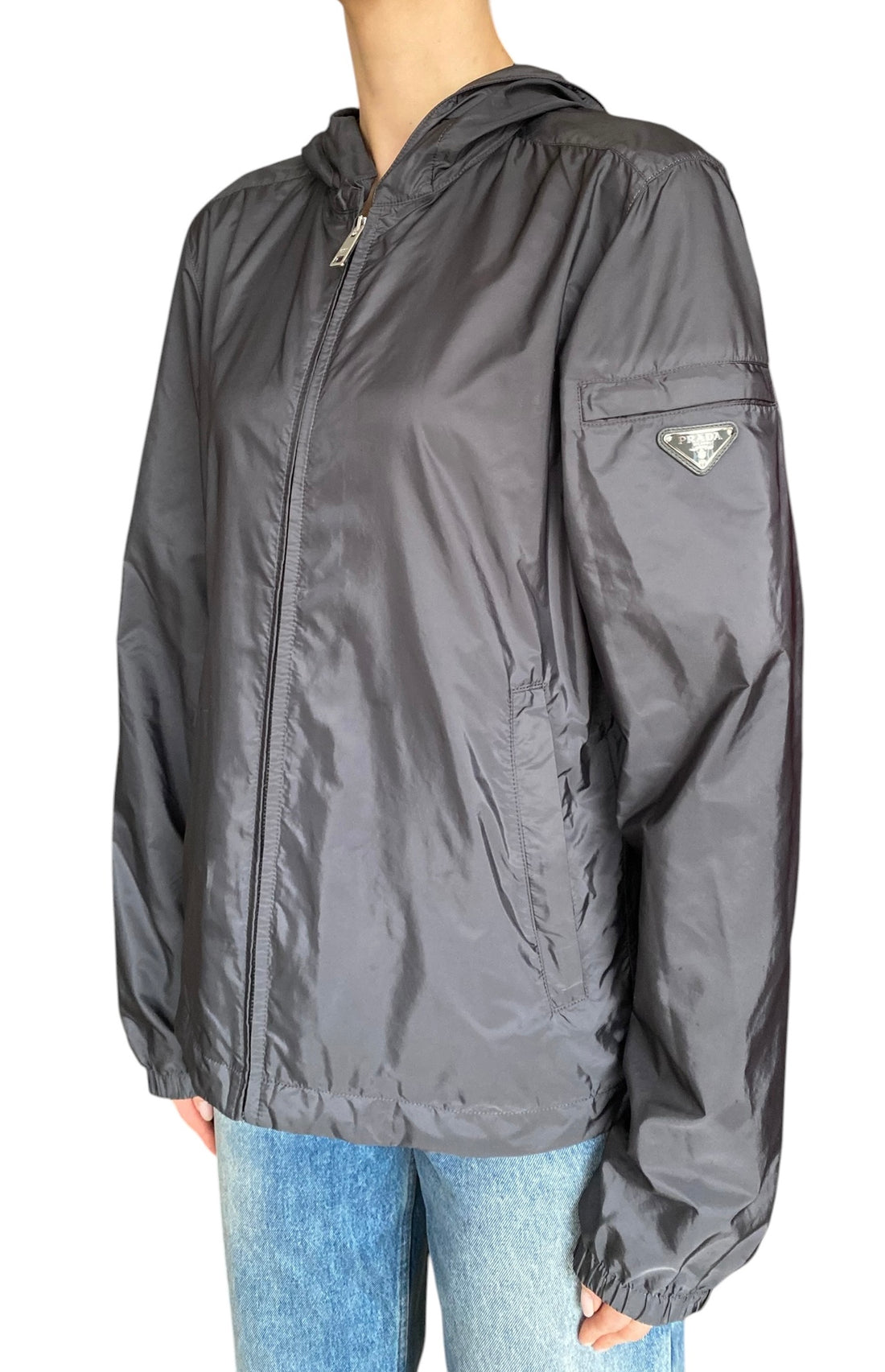 Prada Dark Grey Re-Nylon Rain Parka (Menswear) - S