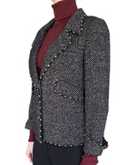 Chanel Spring 2006 Black & Gold Herringbone Tweed Jacket - FR 38 / US 4-6
