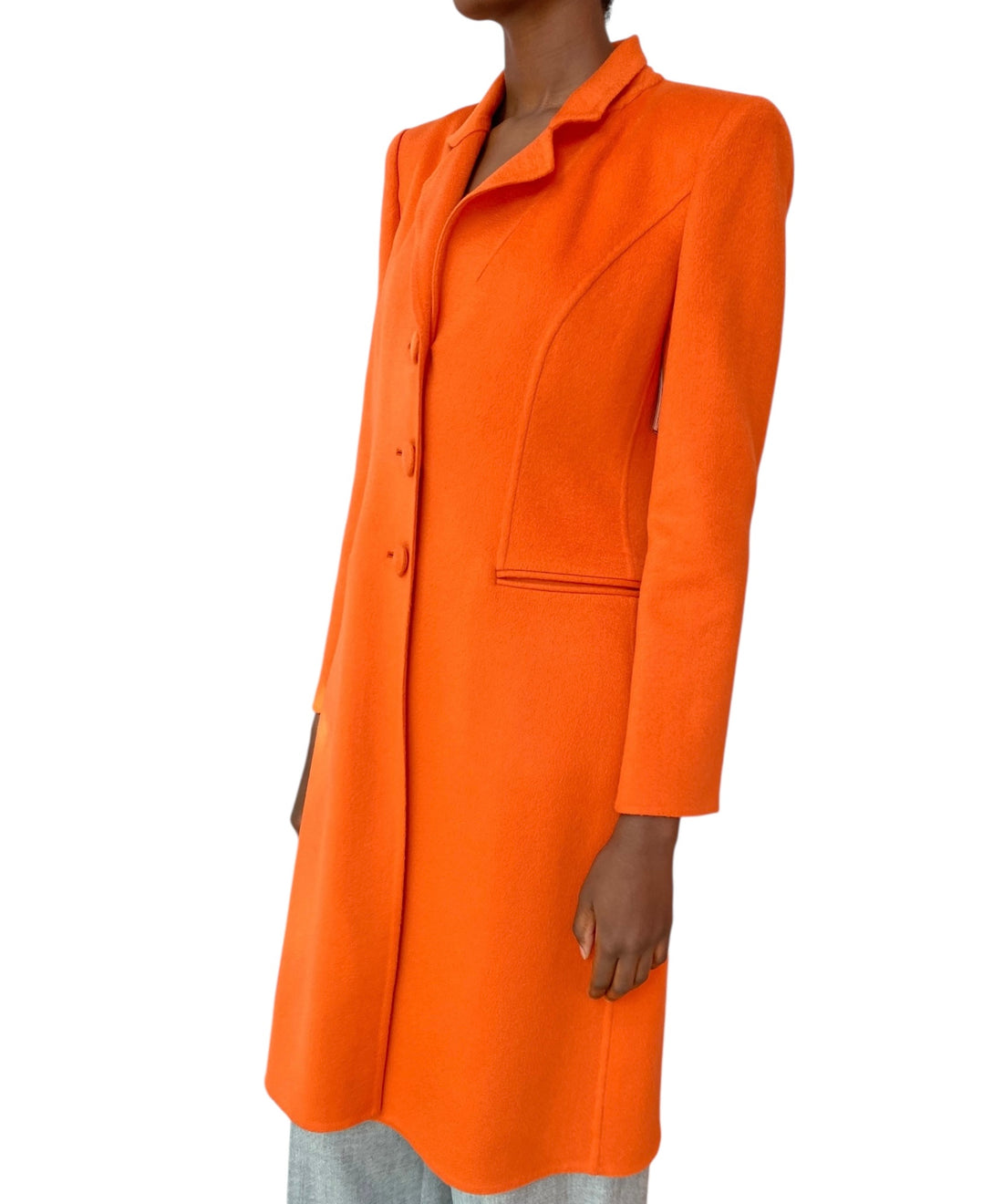 Giorgio Armani Orange Cashmere Coat - 44 / US 8
