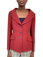 Christian Dior Red 30 Montaigne Single Breasted Wool Bar Jacket - 42 / US 10