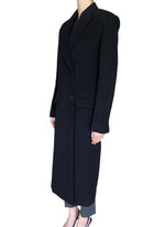 Aflalo Black Velmira Long Black Cashmere Double Breasted Coat - XS / US 4-6