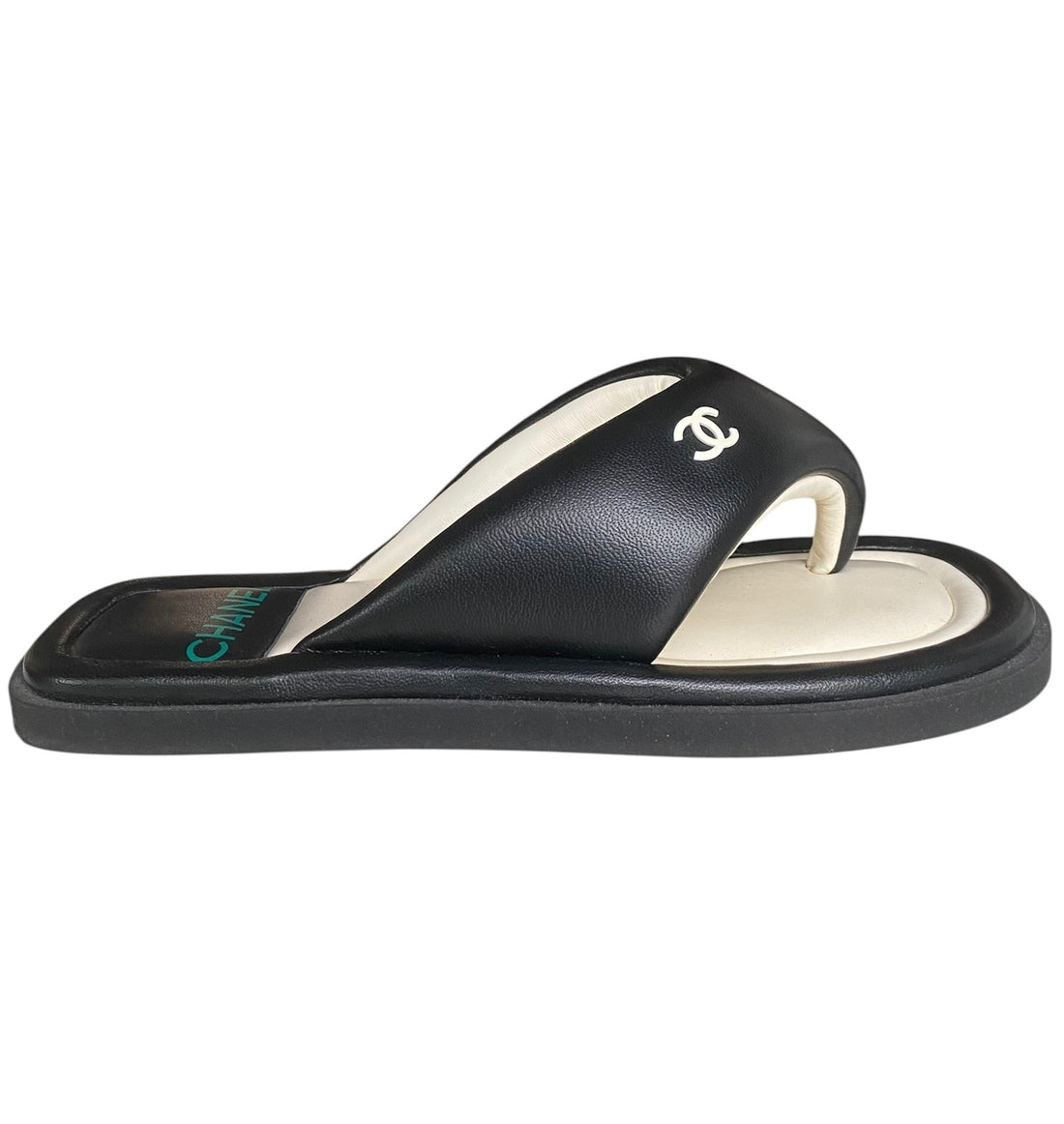 Chanel Black CC Logo Flip Flop Sandals - 37
