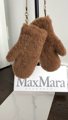 Max Mara Camel Teddy Fabric Mittens - SM