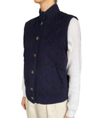 Loro Piana Navy Quilted Cashmere Vest - M / US 4-6